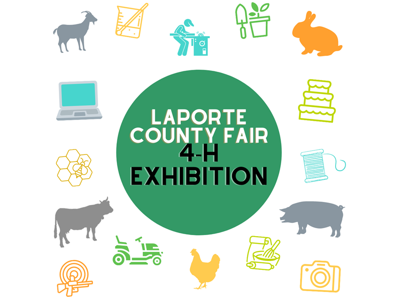 Logo for 2022 LaPorte County Fair 4-H Exhibition