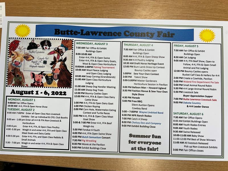 Logo for 2022 Butte/Lawrence County Fair