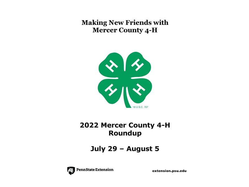 Logo for 2022 Mercer County 4-H Roundup